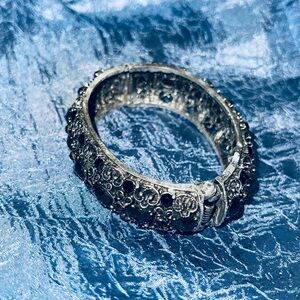 Elegant Silver and Black Bracelet